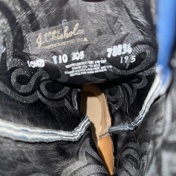 J. Chisholm Vintage Western Leather Cowboy Boots Blue and Gray Size 10 - Picture 8 of 8